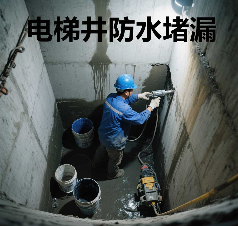 电梯井防水堵漏，杭州淳安专业电梯井漏水维修公司